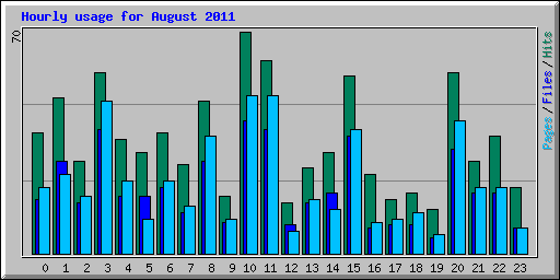 Hourly usage for August 2011