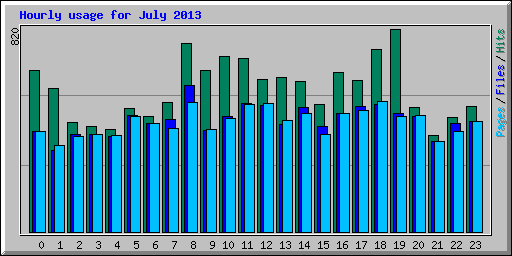 Hourly usage for July 2013