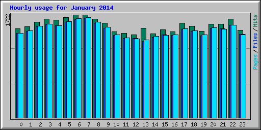 Hourly usage for January 2014