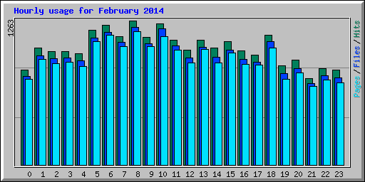 Hourly usage for February 2014