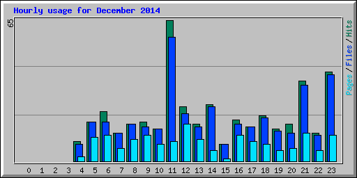 Hourly usage for December 2014