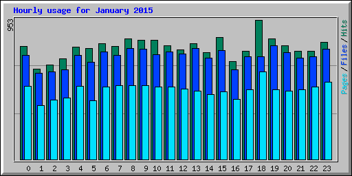 Hourly usage for January 2015
