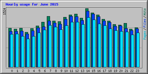Hourly usage for June 2015