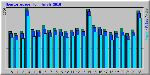 Hourly usage for March 2016