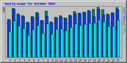 Hourly usage for October 2016