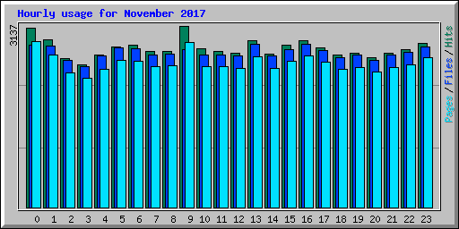 Hourly usage for November 2017